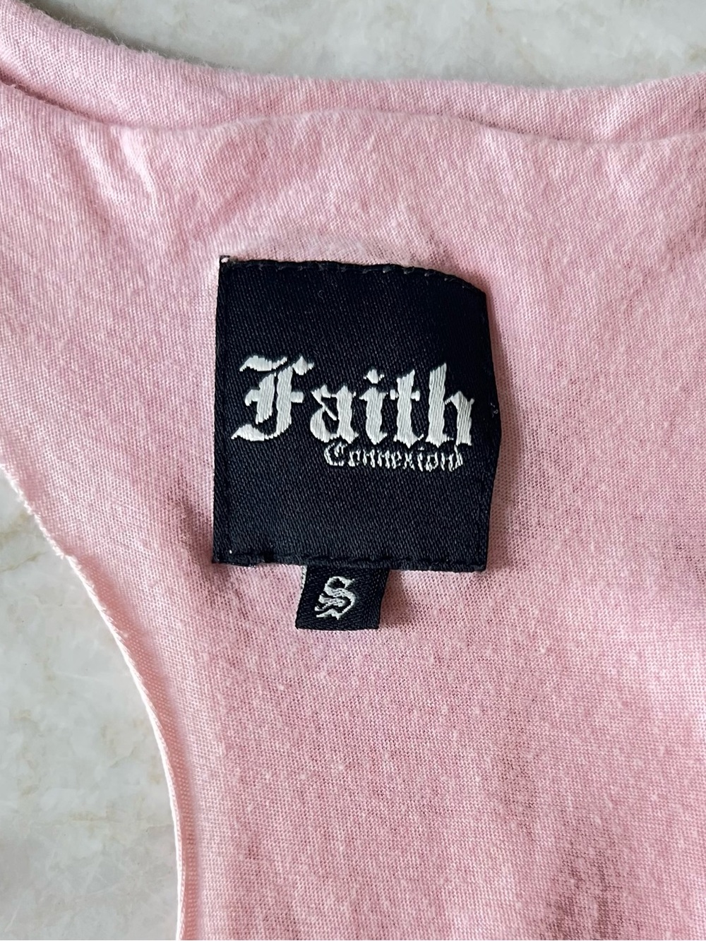 Faith Connexion Y2K Rhinestone Graphic Racerback Tank Top Pink S - Picture 6 of 13